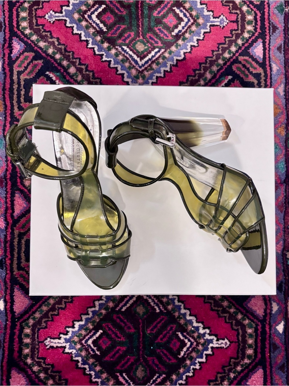 Stella McCartney green lucite heels size 38